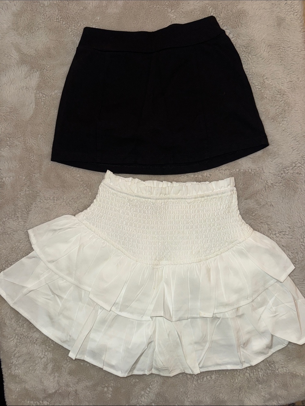 art class Kids Black Skort and White Tiered Ruffle Skort Set